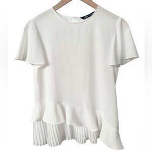 Zara Flowy Pleated Ruffled Top NWOT